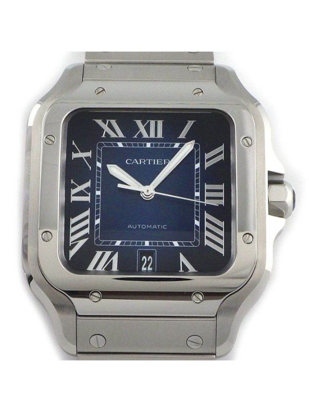 Cartier Watch Santos LM Wssa Square Navy Gradient Dial Roman Index Date